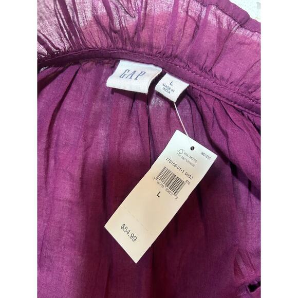 GAP NWT BLOUSE LIGHTWEIGHT PURPLE PLUM TOP WOMENS LARGE - Picture 7 of 7
